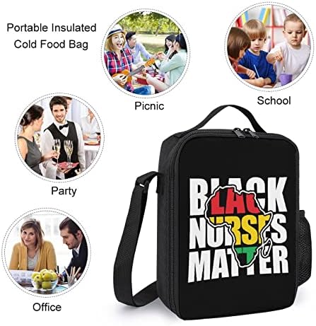 Black Nurses Matter School Backpack Conjuntos para Student Fo Cute Impresso Bookbag Set com lancheira isolada e caixa de lápis