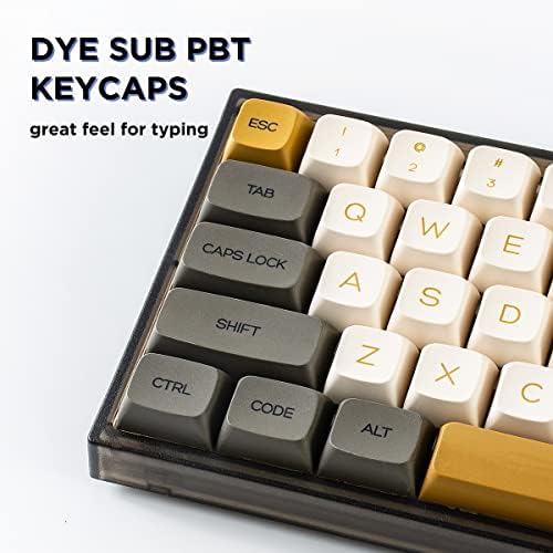 Yunzii KC68 Hot Swappable Mechanical Keyboard, Gradiente Clear Acrílico Teclado do Teclado Protetor