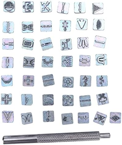 Carimbos, selos de 43pcs zinco fofista de padrões fofos com alça para carteiras de couro diy Sapatos Sacos artesanato