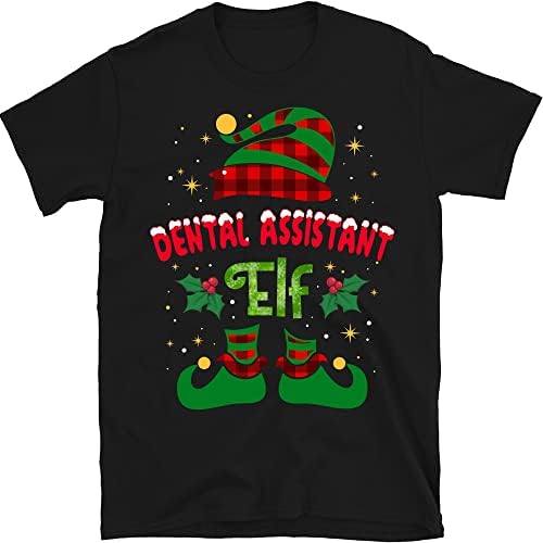 T-shirt Elf Assistant Dental, camiseta de Natal para assistente dental, camiseta de assistente dental de Natal, presente de natal para odontologia