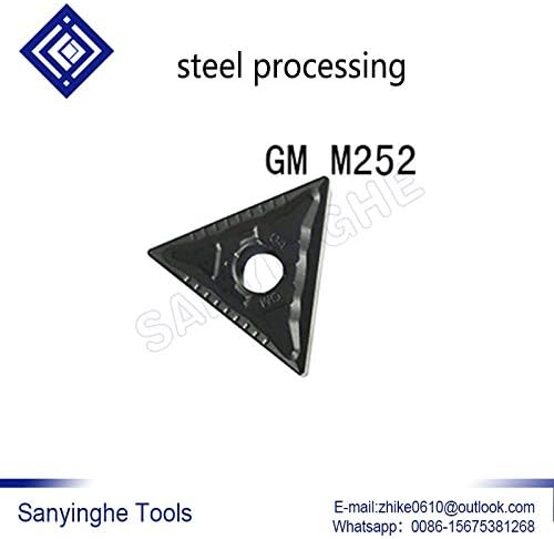 FINCOS TNMG160404-TM M252 TNMG160404-GM M252 TNMG160404-GM R201 TNMG160404-PZ M225 CNC Turning Inserts para aço-:: TNMG160404-TM