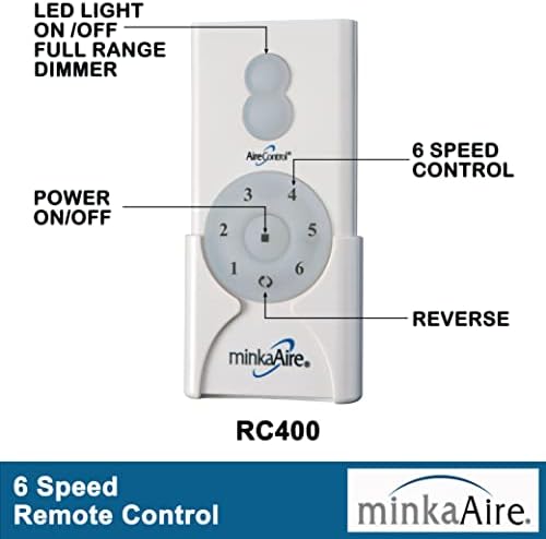 MINKA-AIRE F888L-CL/DK SLIPSTREAM 65 Ventilador de teto externo com luz LED diminuída e motor DC em carvão/acabamento KOA