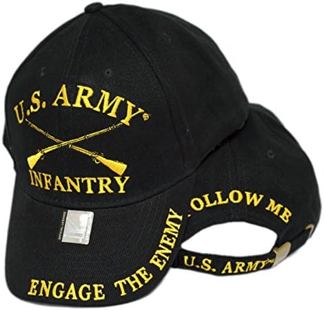 Lua de infantaria do exército dos EUA rifles cruzados ramificação insígnia chapéu bordado Siga -me envolver um chapéu de pai de qualidade premium para homens mulheres