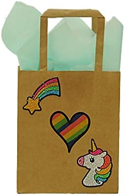 Paz e amor sacos de presente Kraft Sacos de papel, sacos de papel com alças sacos de papel de papel a granel, sacos de varejo,