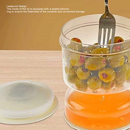 Yemirth Pickle and Olives Jar recipiente com chinelas de filtro, frasco de picles separado de jarro de picles molhado e seco
