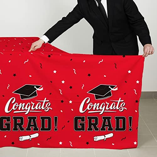 Decorações de festas de formatura, gongrats Grad TourCover para 2023 Festas de graduação Supplies, 3 PCs Classe Red