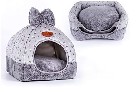 Aquecimento de gato de auto -aquecimento - Design de coelho Casa de gato portátil gatos laváveis ​​removíveis ninho 4 para pequeno gato de gato de gatinho médio suprimento de animal de estimação de animais de estimação
