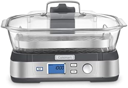 Cuisinart STM-1000 Cozinhe a vapor de vidro digital fresco, tamanho, aço inoxidável