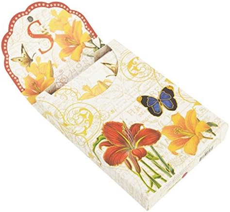 Punch Studio Floral Monogram Bolet Note Cards- 56976S