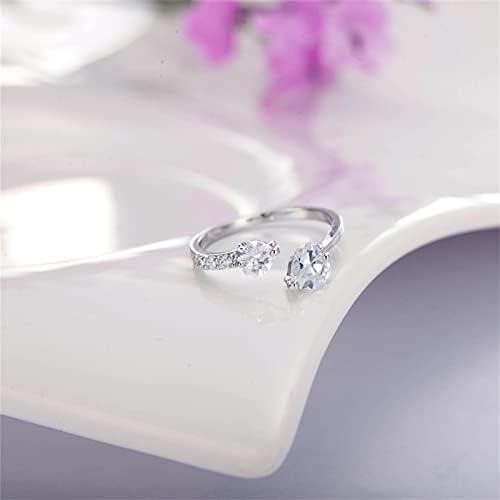 2023 Novo anel zircão anéis mulheres todos jóias coração diamante aberto anel de tensor de tamanho duplo completo