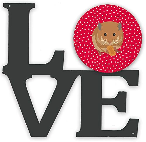 Tesouros de Caroline CK5444WALV TEDDY urso hamster Love Metal Wall Artwork Love, Red,