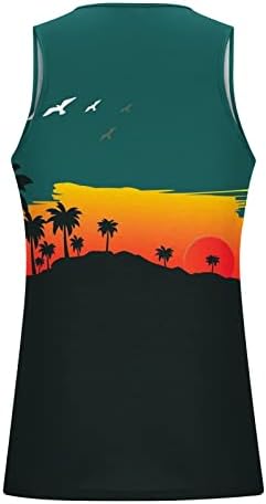 Camisetas de moda com tanques florais masculinas sem mangas de todas as camisetas impressas do verão Casual Sport Gym T-shirts Hawaii Beach férias