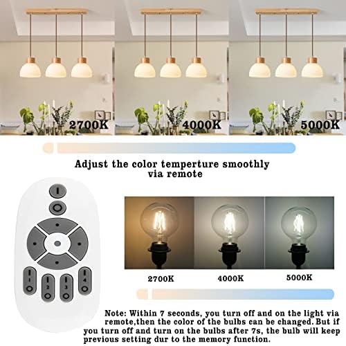 Lâmpada de lâmpada LED de LED de LED de LED de 4W, lâmpada de LED de 4W com remoto, equivalente a 40 watts, 2700k, branco