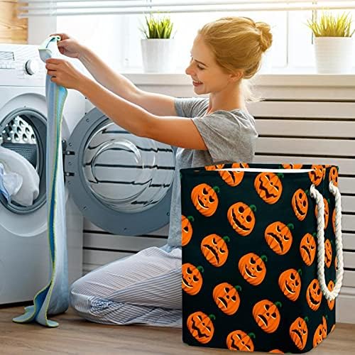 NDKMEHFOJ Pumpkin Halloween Halledry Horkets Cestas de roupas sujas à prova d'água Diretor dobrável Manunha macia colorido para suportes