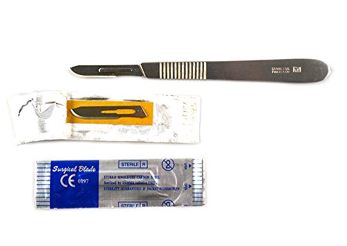 Blades de bisturi 22 Inclui 4 alça de metal - Adequado para dermaplaning, artesanato, instrumentos médicos/cirúrgicos/pacote de equipamentos
