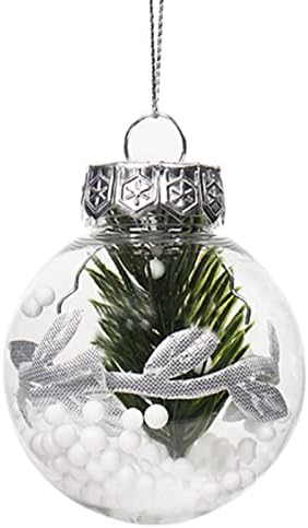 12 PCs Clear Christmas Ornamentos de Natal de 2,36 polegadas Transparente Bolas decorativas de natal de plástico de
