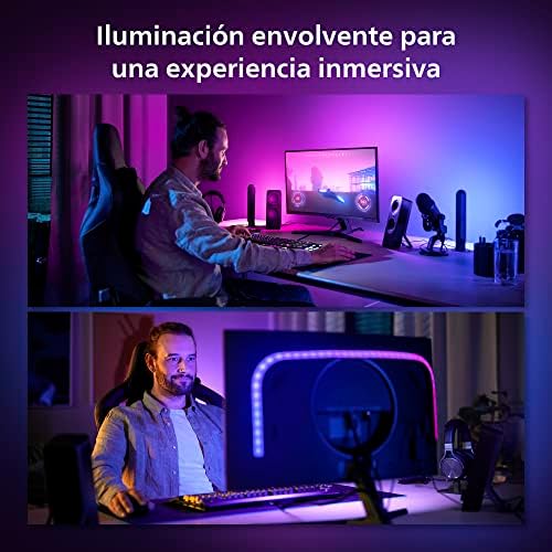 Philips Hue Play Gradiente PC Lightstrip [para telas de 32-34 polegadas] LED ILUSTIMENTO SMART. Sincronização para entretenimento, jogo e mídia