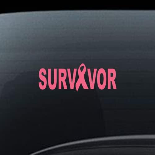 Adesivo de decalque de vinil sobrevivente ao câncer de mama para carros caminhões Windows Bumpers Windows Walls Laptops Skins - 6 polegadas no maior ponto - rosa sem fundo - KCD3260
