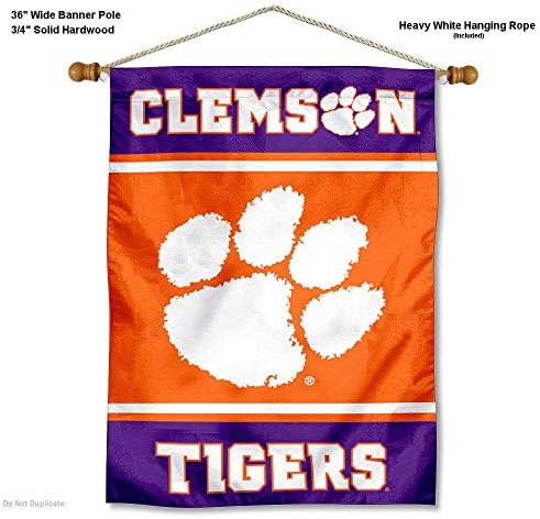 Clemson Tigers Banner de dupla face e Banner de madeira Conjunto