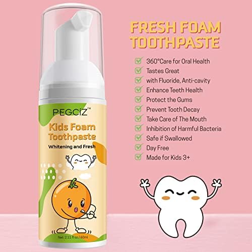 Pasta de dente de espuma de moulis, crianças, creme dental com baixo fluoreto e fórmula natural para reduzir a placa, criança