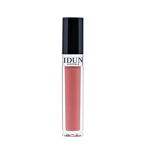 Idun Minerals Lip Gloss - fórmula macia e cremosa para veludo macio e brilhante - hidratação intensa de vitamina E para lábios secos e rachados - pigmento duradouro e não pegajoso - 013 anna - 0,27 oz
