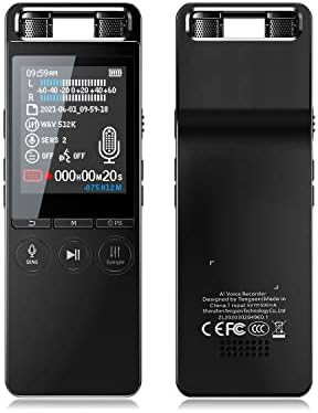 Gravador de voz digital, Conodo Ruído Inteligente Cancelar a voz ativada 3072kbps 16 GB 1100 horas Tempo de trabalho Microfones
