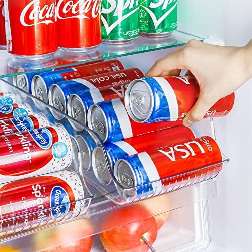 Puricon 2 pacote skinny pode beber organizador de dispensador para pacote de geladeira com 2 pacote de alimentos frescos para geladeira,
