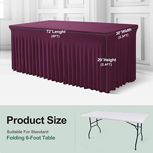 Saias de mesa BDDC para mesas de retângulo 8 pés - roupas de mesa de uma peça para mesas de retângulo de 8 pés, capa de mesa resistente