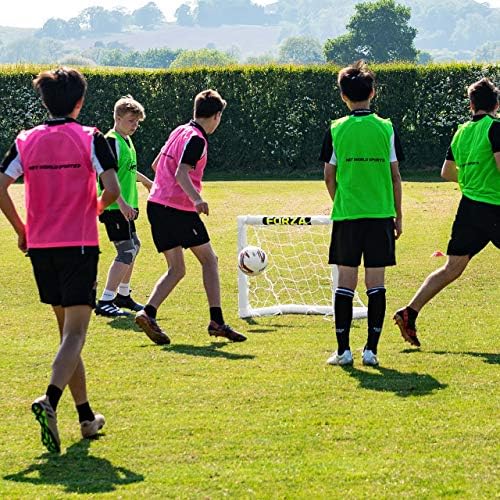 Forza Mini -Target Soccer Goal - Mini -futebol de 3 pés x 2,5 pés | Equipamento de treinamento de futebol | Objetivo do futebol do quintal | Rede de futebol infantil | Atualização opcional de bola de futebol