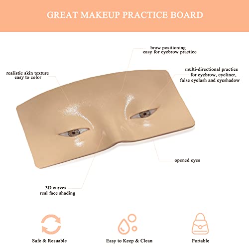 Prática de maquiagem Face Board, Races de maquiagem 3D Mannequim, olhos Prática de maquiagem com kit de maquiagem para estudantes de