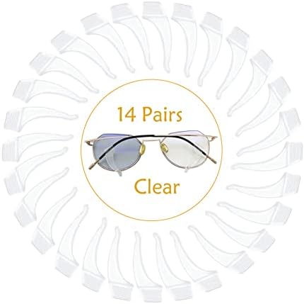 Yingfeng 14 pares copos Anti-deslizamento clipe de orelha de silicone, suporte de óculos, retenção de óculos de segurança para óculos de sol Presbyopia Glasses Sports Glasses