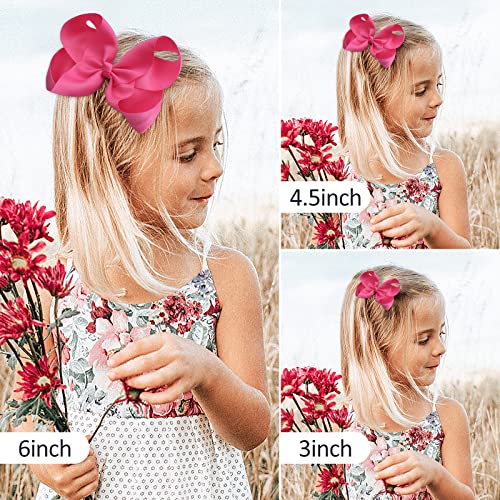 6pcs cabelos arcos para meninas clipes jacarés rosa ribbon fita de cor sólida acessórios para cabelos para crianças