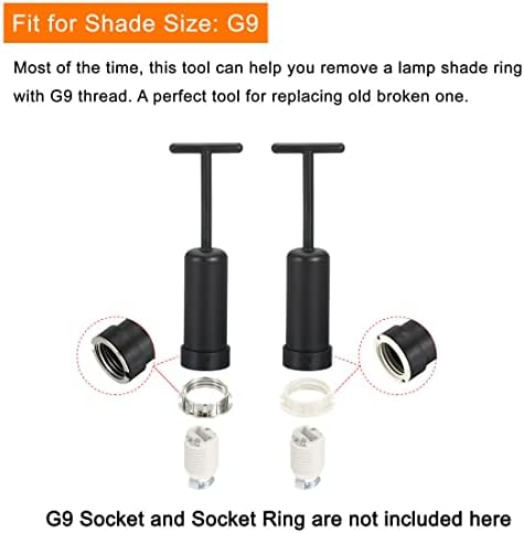 Meccanixity G9 Socket Remoneio Ferramenta Luz de Substituindo acessórios, PVC preto, pacote de 4