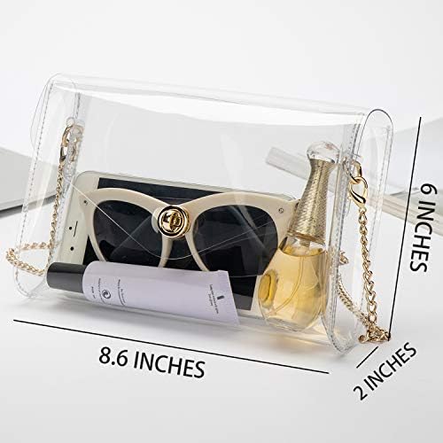 Vorspack Clear Burse Gift for Women Clear Crossbody Bag fofo para concertos de esportes Party PROMENTE