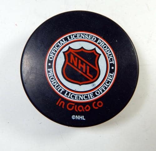 Simon Gagne 12 assinou Flyers Philadelphia em Glas Co NHL Hockey Puck Auto 239 - Pucks de NHL autografados