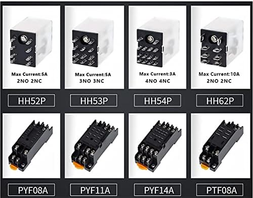 Relé de 10set vevel com bobina de soquete Geral DPDT Micro mini -relé eletromagnético LED LED AC 110/220V DC 12/24V My2nj My3nj