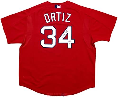 David Ortiz assinou autografado Boston Red Sox 2004 Mitchell e Ness Red Jersey Tristar