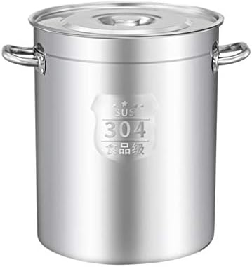 Armazenamento de alimentos 304 balde de aço inoxidável com tampa de contêineres de armazenamento de alimentos de metal mantém alimentos de armazenamento de cozinha fresca cilindro de arroz de aço inoxidável