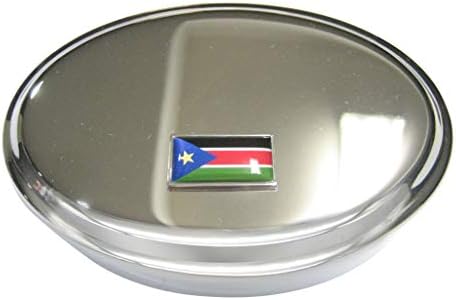 Fin Borded Republic of South Sudan Bandle Oval Tinket Jewlery Box