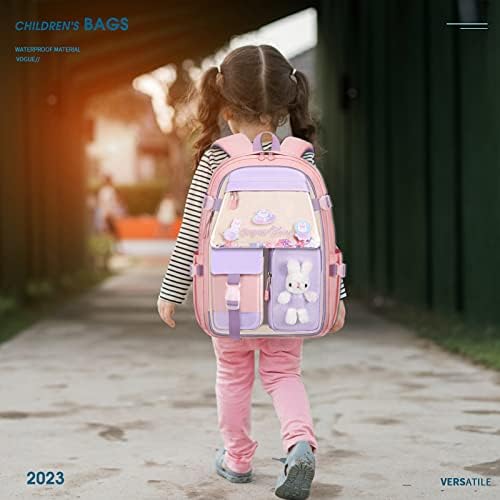 Mochilas Cotmcor Kids for Girls, Kawaii Backpack, Bolsa escolar de coelho fofa para jardim de infância e elementar