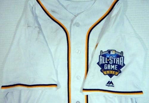 San Diego Padres Cory Mazzoni #47 Jogo emitido White Jersey Asg Patch 1000 - Jogo usado MLB Jerseys