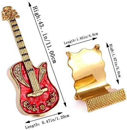 Caixa de bugigangas de jóias com articulação pintada de guitarra QIFU com rico esmalte e shelling shelling shelling de presente