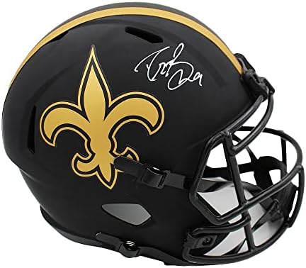 Drew Brees assinou assinou o capacete NFL do New Orleans Saints Speed ​​Eclipse NFL - Capacetes NFL autografados