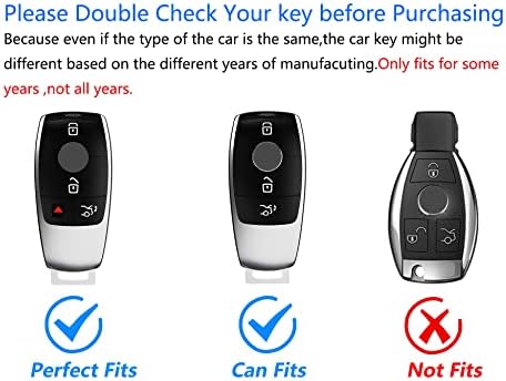 Para Mercedes Benz Key FOB Tampa com Keychain, Caixa de casca de chave de proteção de 360 ​​graus de TPU de 360 ​​graus para 2018-2021 S-Class, 2017-2021 E-Class E.