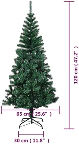 Árvore de Natal Artificial Vidaxl com Dicas Iridescentes Verde 47,2 PVC