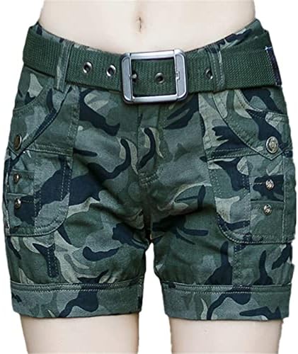 Yizhiwang algodão shorts de carga de camuflagem para mulheres de verão esportes táticos de calças curtas