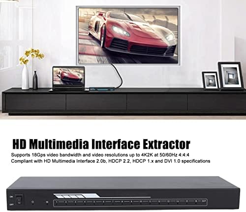 LAZMIN112 4K HD Multimedia Interface Splitter 4K 60Hz Video Splitter para Office multimídia Sala de reuniões 100 a 240V, para HDR, HDR10, HDR10 Plus, HLG