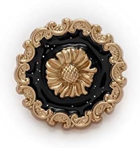 YFQHDD 5PCS Retro esmalte as lantejoulas de flor do botão de metal de flor de costura de recortes de roupas de couro de bolsa de bolsa