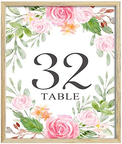 Darling Souvenir Dupla lados Imprimir Floral & Leaf Numbers Recepção de casamento Cards de mesa decorativa-4 x 6