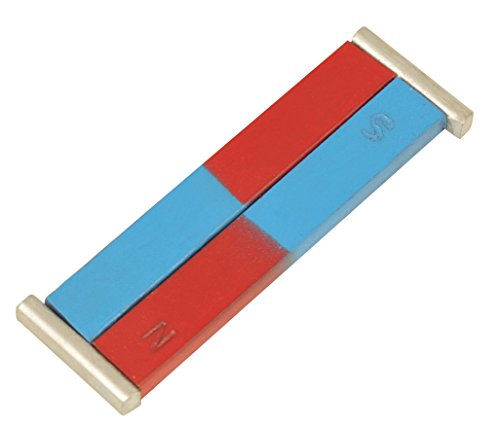 Eisco Labs pintados com ímãs de barra azul/vermelha - aço cromado, 100 x 12 x 5 mm